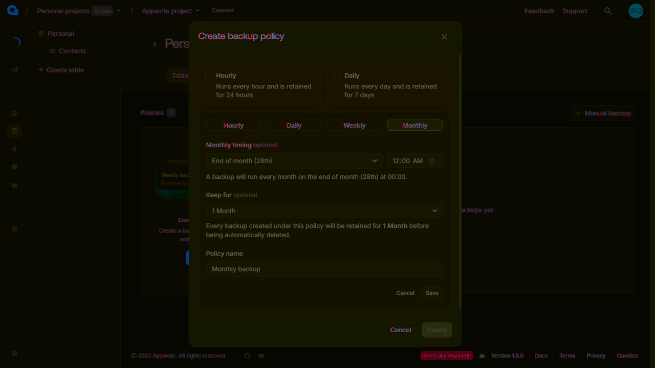 Custom policies for Scale plan