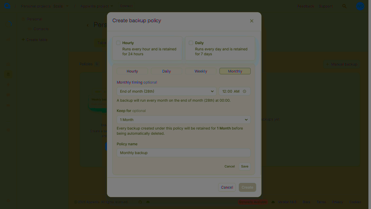 Custom policies for Scale plan