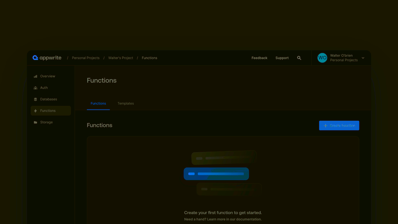 Create function screen