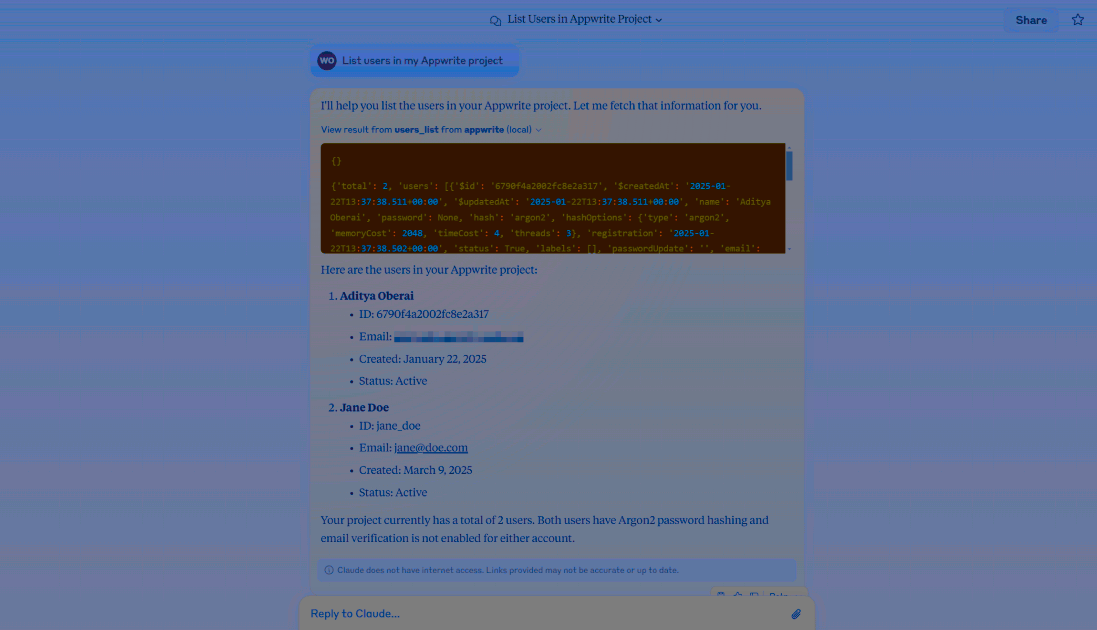 List users in indobase project