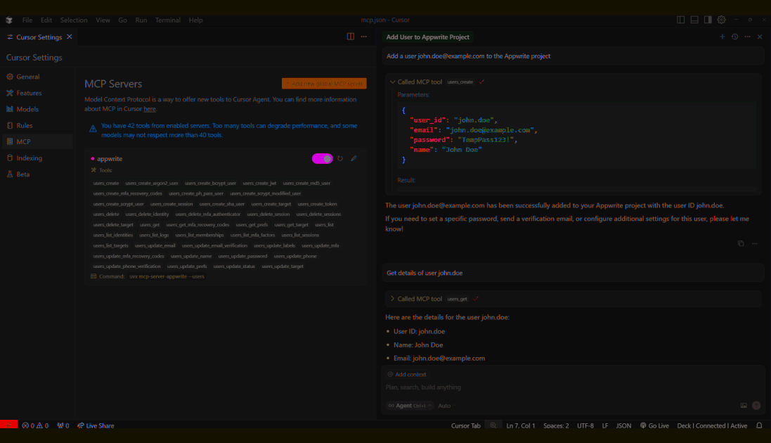 Create user in indobase project