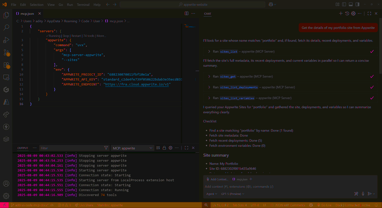 Search for portfolio site in indobase project