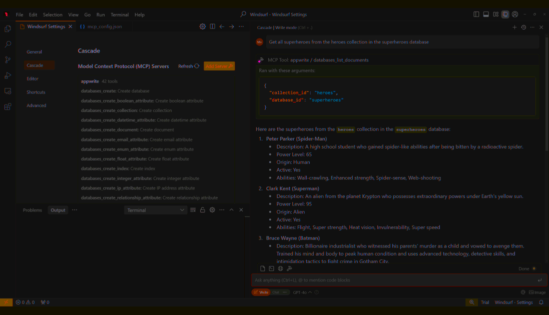 List data from an indobase database