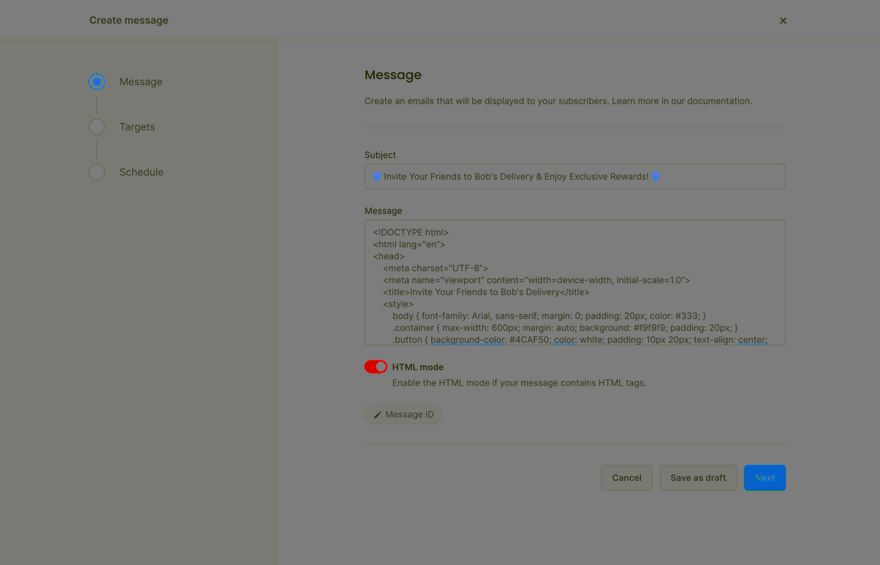 Create email message