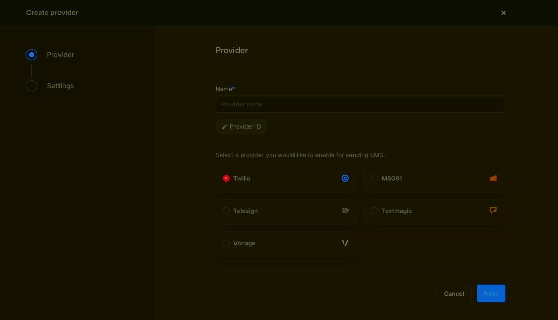 Add a Textmagic provider