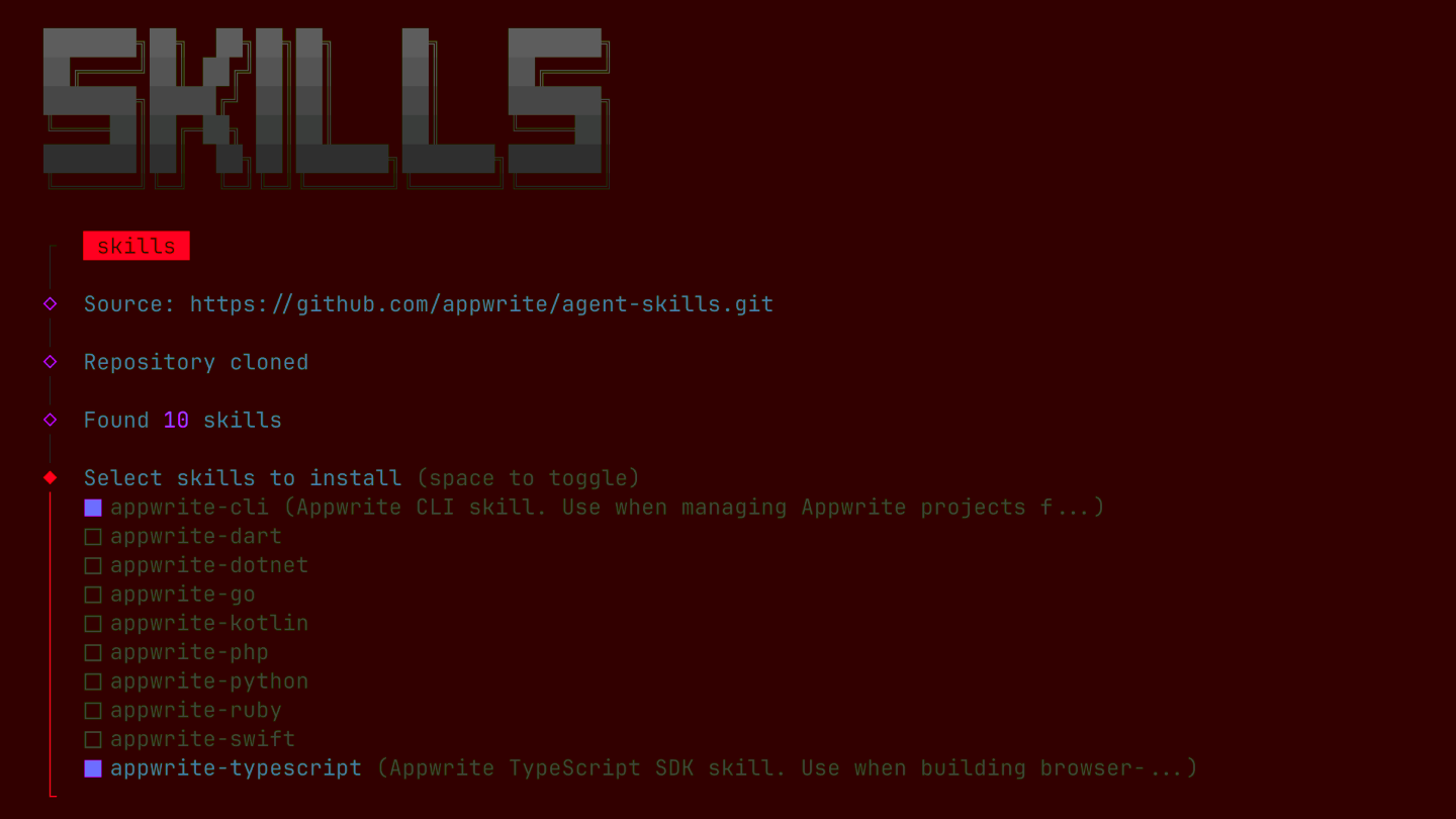 Skill selection prompt