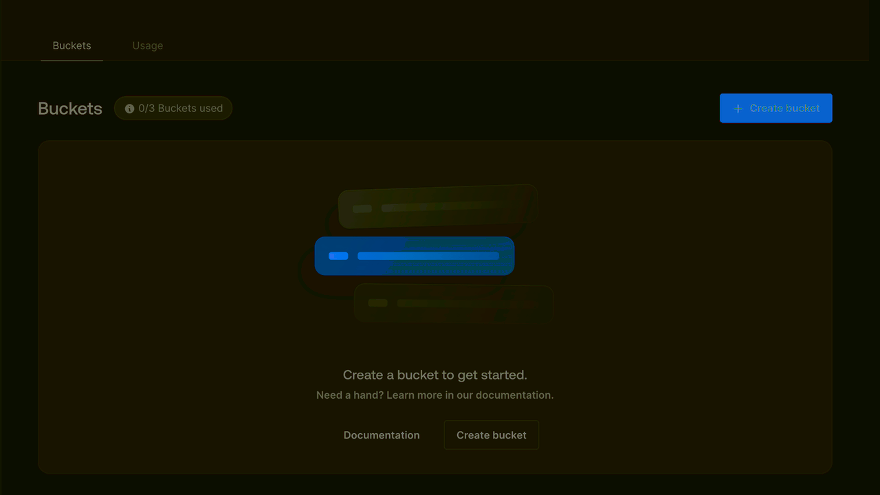 Create bucket on console