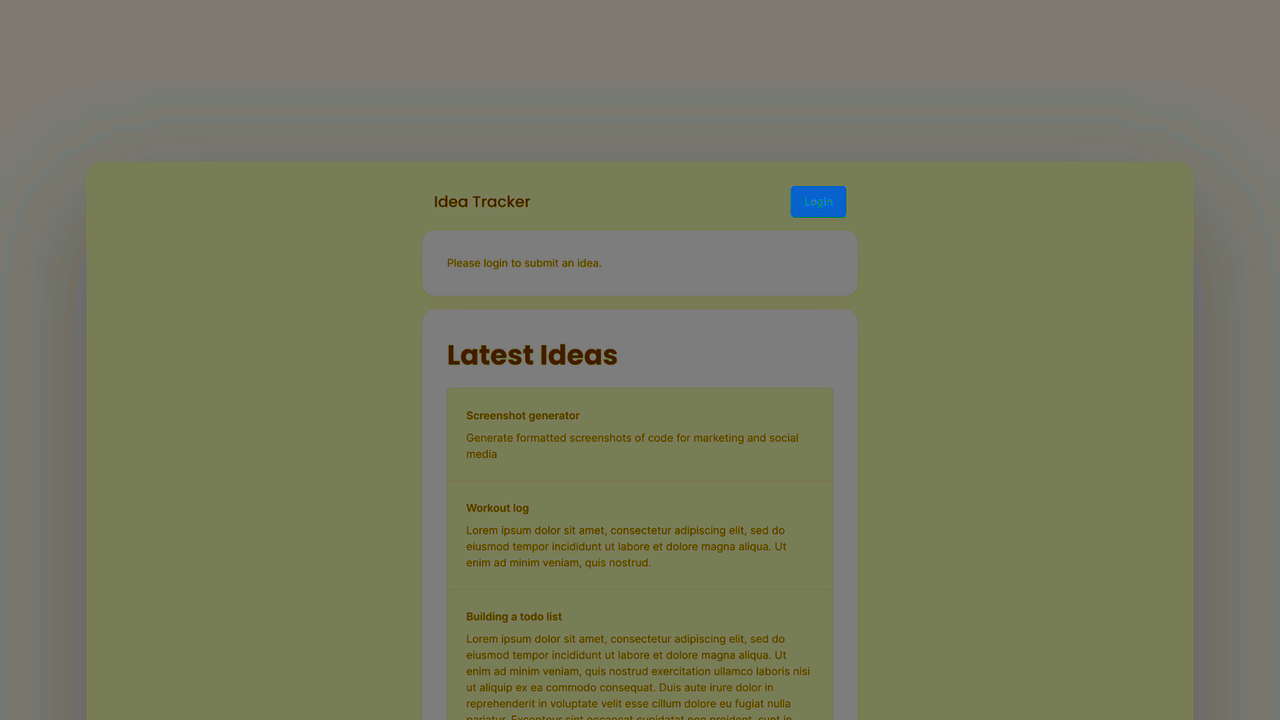 Create project screen