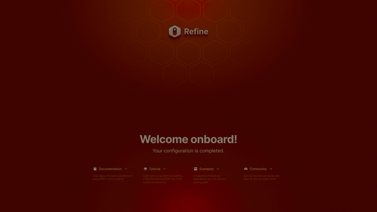 App welcome screen